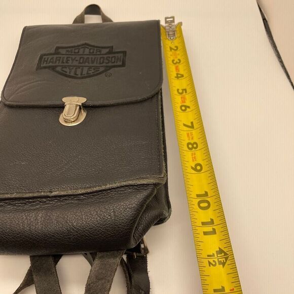 Vintage Harley Davidson Leather Backpack,  Genuine Leather Hardshell With Logo. - Picture 4 of 5